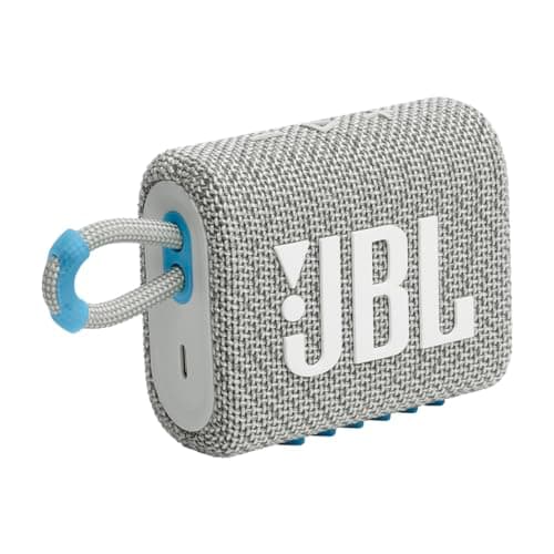JBL Go 3 Eco - Portable Mini Bluetooth Speaker, big audio and punchy bass, IP67 waterproof and dustproof, 5 hours of playtime, Made in part with recycled materials (Eco White) - Image 1