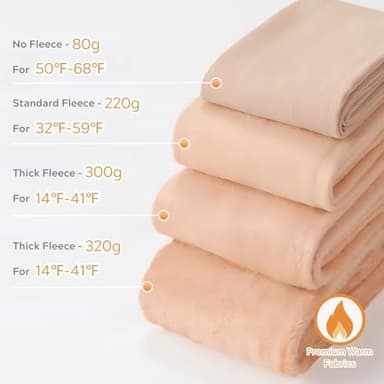 BDLLMDES Fleece Lined Tights for Women, Warm Fake Sheer Pantyhose Leggings Women, Thick Translucent High Waisted Thermal Stockings for Winter Dresses, Coffee - Image 5