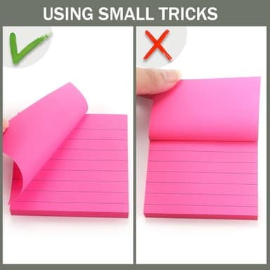 6 Pads Lined Sticky Notes 3x3 Sticky Notes with Lines Self-Stick Note Pads 6 Bright Multi Colors,100 Sheet/Pad - Image 6