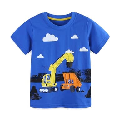 HILEELANG Toddler Boys' 3-Pack Excavator Tees Short Sleeve Crewneck Cotton Casual Summer T-Shirts Tops 3T - Image 4