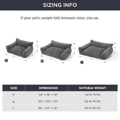 Bedsure Cute Cat Couch for Pets - Fluffy Cat Sofa with Premium Soft Corduroy Fleece, Fuzzy Pet Couch Bed with Removable Washable Cover, Supportive Pet Chair for Indoor Cats, 24inch, Warm Grey - Image 6
