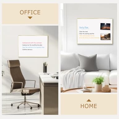 QUEENLINK Magnetic Whiteboard, 24"x18" Gold Aluminum Frame Dry Erase White Board for Wall, Hanging Wipe Board with 6 Magnets, 4 Markers & 1 Eraser for Home, Office, School - Image 7