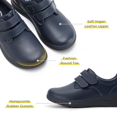 FitVille Wide Diabetic Walking Shoes for Women, Dress Casual Comfortable Leather Oxford Shoes for All-Day Comfort Royal Blue - Image 2