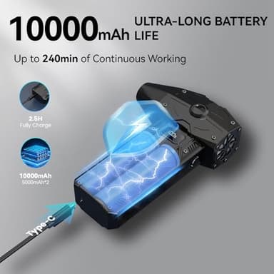 Compressed Air Duster, 4-Gear Adjustable 350000RPM Electric Air Duster,Jet Dry Blower Replace Air Can - No Canned Air Duster,8000mAh Rechargeable Air Blower for Deep Computer Clean, PC, Car Dry, Home - Image 4