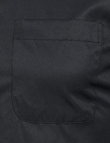 ZEROYAA Men's Long Sleeve Dress Shirt Solid Slim Fit Casual Business Formal Button Up Shirts with Pocket ZSSCL01 Black Medium - Image 4