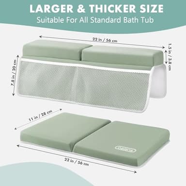 beiens Bath Kneeler and Elbow Rest Pad Set - 1.5'' Comfortable Thick Baby Bath Kneeler Pads, Quick Dry Soft Kneeling Pad for Baby Bath Time, Non-Slip Knee& Arm Support Bathtub Mat with Toys Organizer - Image 2