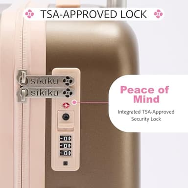 SIKIKU 20 Inch Carry On Luggage for Women, Lightweight Hardside Suitcase with 360° Spinner Wheels, TSA Lock, Durable Luggage for Travel, Titanium Gold - Image 5