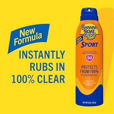 Banana Boat Sport Ultra SPF 50 Sunscreen Spray | Banana Boat Sunscreen Spray SPF 50, Water Resistant, Oxybenzone-Free, Sunblock, 6oz each Twin Pack - Image 4