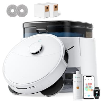 Lefant Robot Vacuum and Mop, 12000Pa Suction, Self Emptying, Auto Mop Washing and Drying for Hands-Free, Anti-Tangle Brushes, Dual Spinning Mop for Pet Hair Dust, Wi-Fi/App/Alexa/iWatch Control, M3 - Image 1