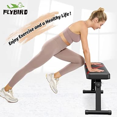 FLYBIRD Folding Flat Bench, Sturdy Lightweight and Space-saving Bench Press Flat Weight Bench, Easy to Assemble - Image 8