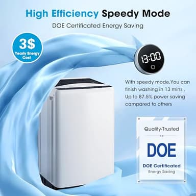 Portable Washing Machine -Compact Home Laundry Washer for Apartment,10 Wash Programs, 6 Water Level, Top Load, Full Automatic, Small Clothes Washer with Drain Pump for Bathroom, Dorms,RVs,White - Image 8