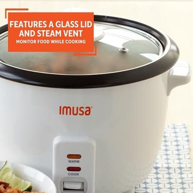 IMUSA USA GAU-00011 Electric Nonstick Rice Cooker 3-Cup (Uncooked) 6-Cup (Cooked), White - Image 5