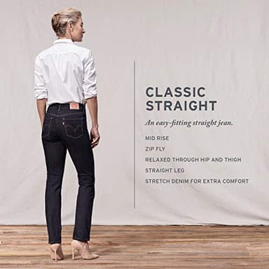 Levi's Womens Classic Straight (Also Available In Plus) Jeans, Lapis Dark Horse, 32 Long US - Image 4