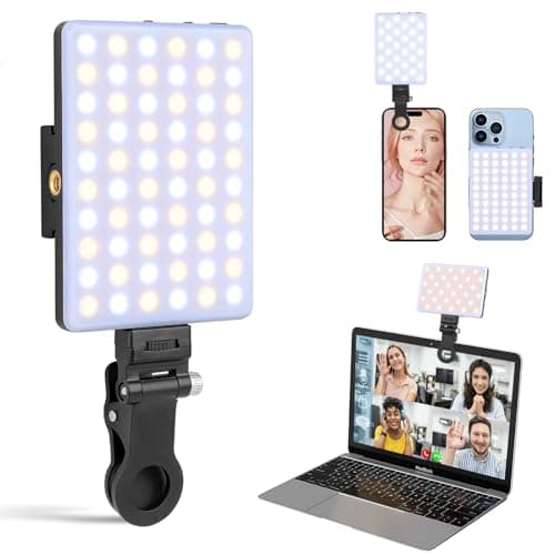 XINBAOHONG Rechargeable Clip Fill Video Conference Light, Selfie Light for Phone Android Camera iPad Laptop LED Phone for Makeup TikTok Selfie Vlog - Image 1