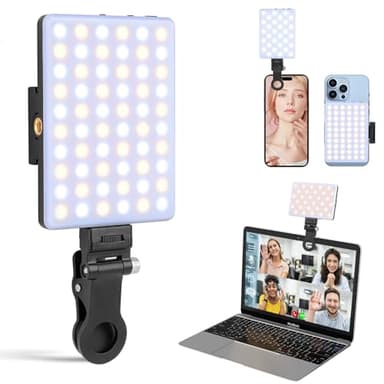 XINBAOHONG Rechargeable Clip Fill Video Conference Light, Selfie Light for Phone Android Camera iPad Laptop LED Phone for Makeup TikTok Selfie Vlog - Image 1