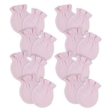 Gerber Baby 12-Pack No Scratch Mittens, Light Pink, 0-3 Months (8-Pack) - Image 1