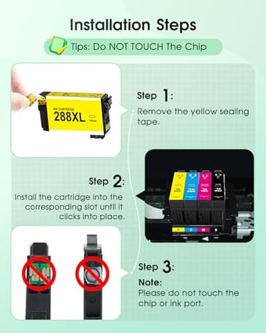 288XL 288 Ink Cartridges Remanufactured Replacement for Epson 288XL 288 XL T288XL T288 Combo Pack use for Expression Home XP-440 XP-330 XP-340 XP-430 XP-434 (2 Black/1 Cyan/1 Magenta/1 Yellow, 5 Pack) - Image 7