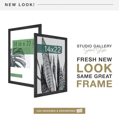 MCS Studio Gallery 14x22 Poster Frame Black Woodgrain, Vertical & Horizontal Wall Hanging Large Picture Frame for Photos, Posters & Art Prints (1-Pack) - Image 4