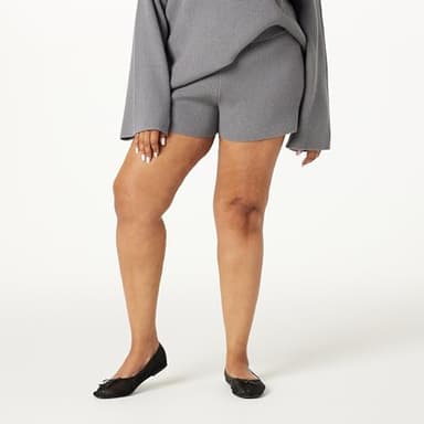 The Drop Women's Faith Pull-on Ribbed Sweater Short, Charcoal, L - Image 5