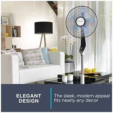 Rowenta Pedestal Fan, 53 Inches, Ultra Quiet Oscillating Fan for Bedroom, Portable, 5 Speeds, Refresh Up to 23-Feet, Silver, Indoor, VU5670 - Image 4