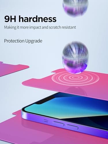 PDDKISS Compatible for iPhone 13 Pro Max Privacy Screen Protector/iPhone 14 Plus Screen Protector Tempered Glass 6.7 Inch, Pink Gradient Anti Spy Anti Blue Light HD Easy Installation - Image 4