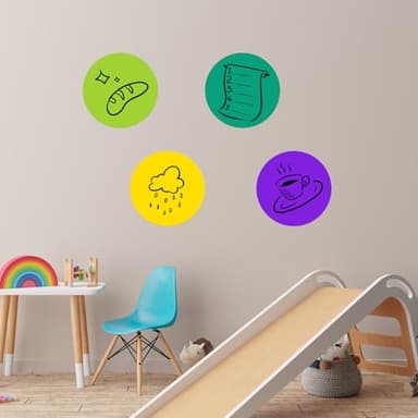 Colorful Dry Erase Dots Circles Whiteboard Marker Removable Stickers Spots Wall Decals for School Classroom Teachers Students Table & Desk, 8 Pack - Image 6