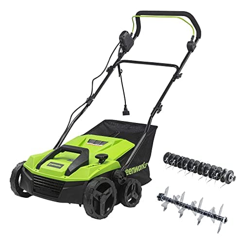 Greenworks 13 Amp 14-Inch Corded Dethatcher / Scarifier, DT13B00 - Image 1