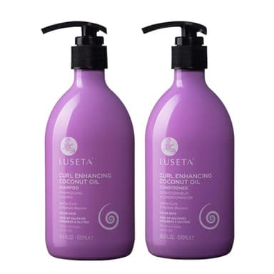 Luseta Curly Hair Shampoo & Conditioner Set with Coconut Oil, Unlimited Bounce and Definition for wavy and Coily hair, Reduce Frizz and Repair Dry Hair, for All Curl Types Sulfate Free 16.9Fl oz × 2 - Image 1