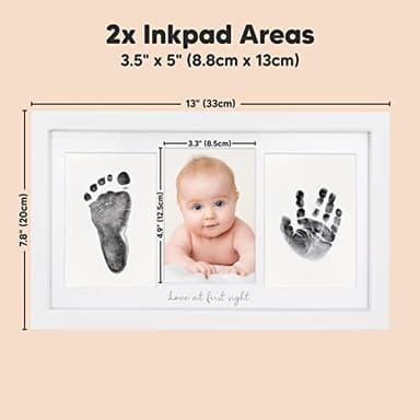 Inkless Baby Hand and Footprint Kit Boy, Girl - No Mess Ink Pad for Handprint, Clean Touch Dog Paw Print Kit, Personalized Baby Shower Gifts, Nursery Newborn Keepsake Frame (Alpine White) - Image 4