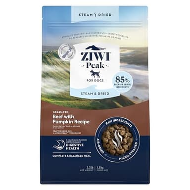 ZIWI Peak Steam & Dried Dog Food - Grass-fed Beef w/Pumpkin - High Protein, Low Carb, All Breeds & Lifestages, for Digestive Health (52.8oz) - Image 1