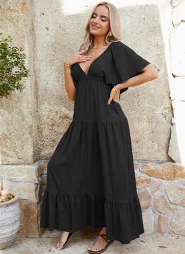 Kikibell Womens Dresses Summer FP Dress Dupes Modest Dresses for Women Long Dress with Sleeves Maxi Summer Dresses Black XS - Image 6