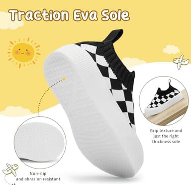 BACSAC Baby Shoes Toddler Shoes Boys Girls Infant Sock Shoes Lightweight Breathable Walking Baby Shoes 6-36 Months Black,12-18 Months - Image 4