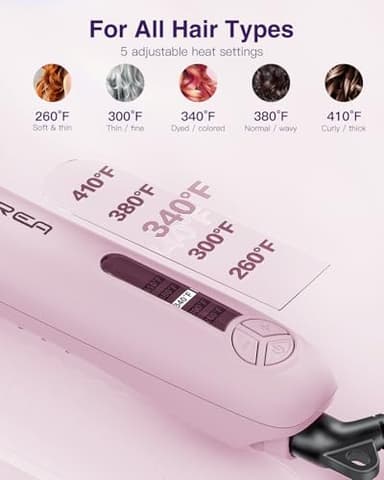 Easy to Use Rotating Curling Wand, Self Rotating Automatic Curling Iron, Dual Voltage Long Barrel for Hair Curls and Waves, 5 Heat Settings Waver Hair Tool - Image 9