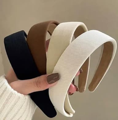 Headbands for Women Non Slip Trendy Headbands for Women’s Hair 1 inch Wide Cute Headband for Girls, Fall Head Bands Elastic Hair Bands for Womens Fashion Accessories for Women 4PCS - Image 1
