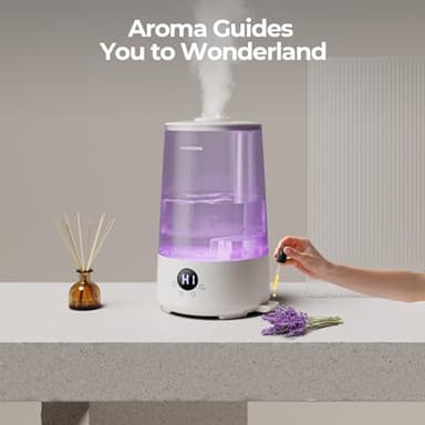 Homvana Humidifiers for Bedroom Home, 3.6 L Cool Mist Top-Fill 34H Super Long Time, Quiet 23dB, Baby Humidifier, Oil Diffuser for Large Room, Plants, Nursery, Office BPA FREE, 7 Color Light Ultrasonic - Image 7