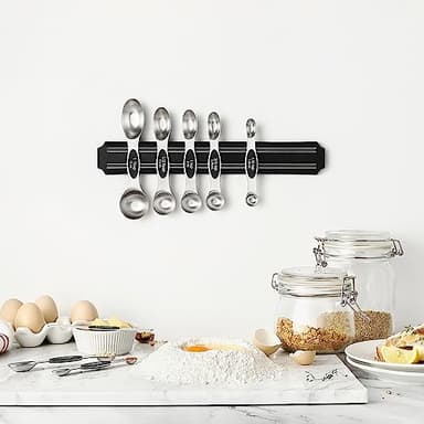Spring Chef Stainless Steel Magnetic Measuring Spoons Set with Strong N45 Magnets, Heavy Duty Metal Kitchen Gadgets for Baking & Cooking, Fits in Most Kitchen Spice Jars, Set of 8 with Leveler, Black - Image 8