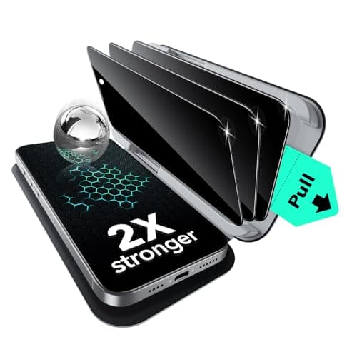 ESR 3 Pack for iPhone 16e/ iPhone 14/ iPhone 13/ iPhone 13 Pro Privacy Screen Protector, Military Grade Shatterproof, 9H Hardness, Anti-spy Tempered Glass with UltraFit Tray - Image 1