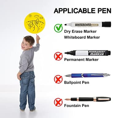 Colorful Dry Erase Dots Circles Whiteboard Marker Removable Stickers Spots Wall Decals for School Classroom Teachers Students Table & Desk, 8 Pack - Image 3