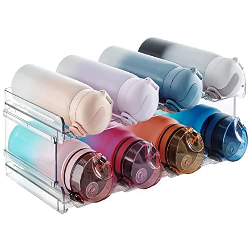 Lifewit Water Bottle Organizer Plastic Hold 8 Bottles Stackable, Holder, for Cabinet, Fridge, Kitchen Pantry Organization and Storage, Wine Racks, Tumbler Travel Mug Cup Holder - Image 1