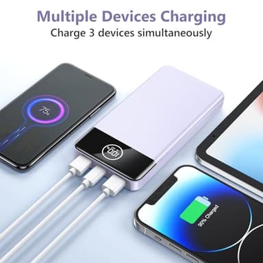 Portable Charger, 33800mAh Power Bank, 22.5W Fast Charging Battery Pack with USB C/USB A Output, Portable Phone Charger for iPhone 15/14/13 Pro Samsung Google Android Cell Phone etc(Purple) - Image 3