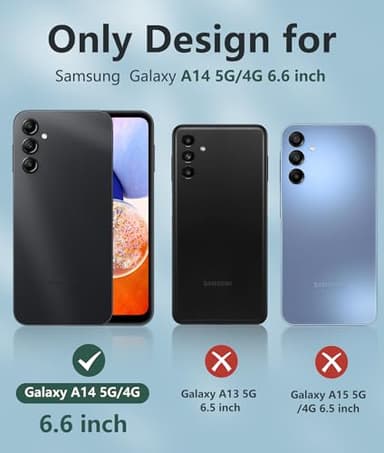 FNTCASE for Samsung Galaxy A14-5G Case: Shockproof Silicone Protective Phone Case with Built-in Screen Protector - Slim Dual Layer Rugged Sturdy Drop Proof TPU Protection Cover (Navy Blue) - Image 8