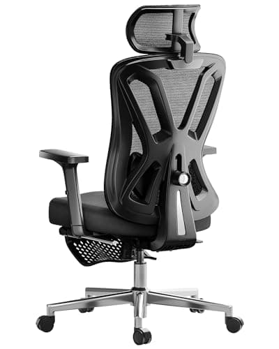 Hbada P5 Ergonomic Office Chair, Desk Chair with Adjustable Lumbar Support and Height, Comfortable Mesh Computer Chair with Footrest 2D Headrest, Swivel Tilt Function Black - Image 1
