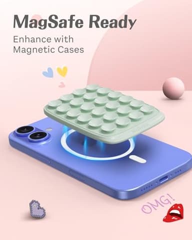 MagSuction Max Magnetic Suction Phone Mount for MagSafe, Hands-Free Phone Holder, Compatible with iPhone MagSafe Phone Case, Perfect for TikTok Videos and Selfies, Light Green - Image 6