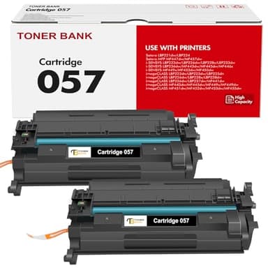 057 Toner Cartridge Black 2-Pack Compatible Replacement for Canon 057 057H CRG-057 MF445dw MF455dw Toner Cartridge for ImageCLASS MF445dw MF448dw LBP226dw LBP227dw LBP228dw MF449dw MF445 Printer Ink - Image 1