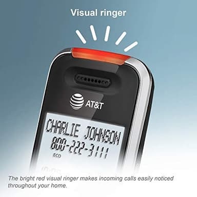 AT&T BL102-3 DECT 6.0 3-Handset Cordless Phone for Home with Answering Machine, Call Blocking, Caller ID Announcer, Audio Assist, Intercom, and Unsurpassed Range, Silver/Black - Image 5