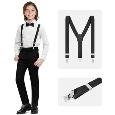 BOLADA Boys' Suit Black Slim fit Suits for Kids Formal Classic 6 Piece Big Boys Tuxedos Teen Youth Size 12 - Image 4