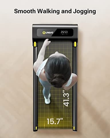 UREVO 2-in-1 Under Desk Treadmill, Walking Pad for Home & Office, Portable Treadmill with APP, 2.25HP Motorized, Remote Control, LED Display, 265 lbs Weight Capacity - Image 5