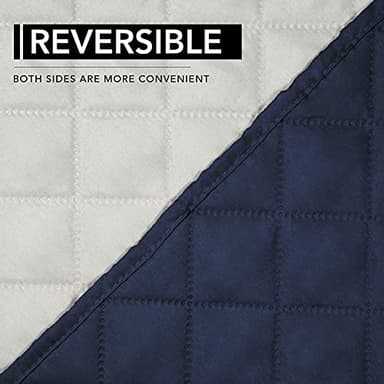 Easy-Going Recliner Chair Slipcover Reversible Sofa Cover Water Resistant Couch Cover Furniture Protector with Elastic Straps for Pets Dog (Recliner, Navy/Ivory) - Image 3
