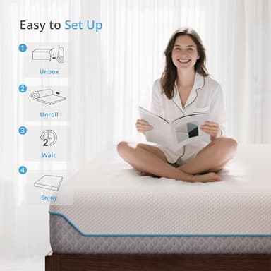 EGOHOME 12 Inch Full Mattress in a Box, Gel Infused Memory Foam Mattress with Cooling Cover, Medium Firm for Back Pain Relief, Foam Made in USA, Fiberglass Free, CertiPUR-US Certified, 54”x75”x12” - Image 6