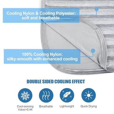 Ailemei Direct Cooling Throw Blanket for Hot Sleepers,Double Sided Cold Effect, Lightweight Breathable Summer Bed Blanket for Couch, Transfer Heat to Keep Body Cool Night Sweats,50"x70" - Image 4
